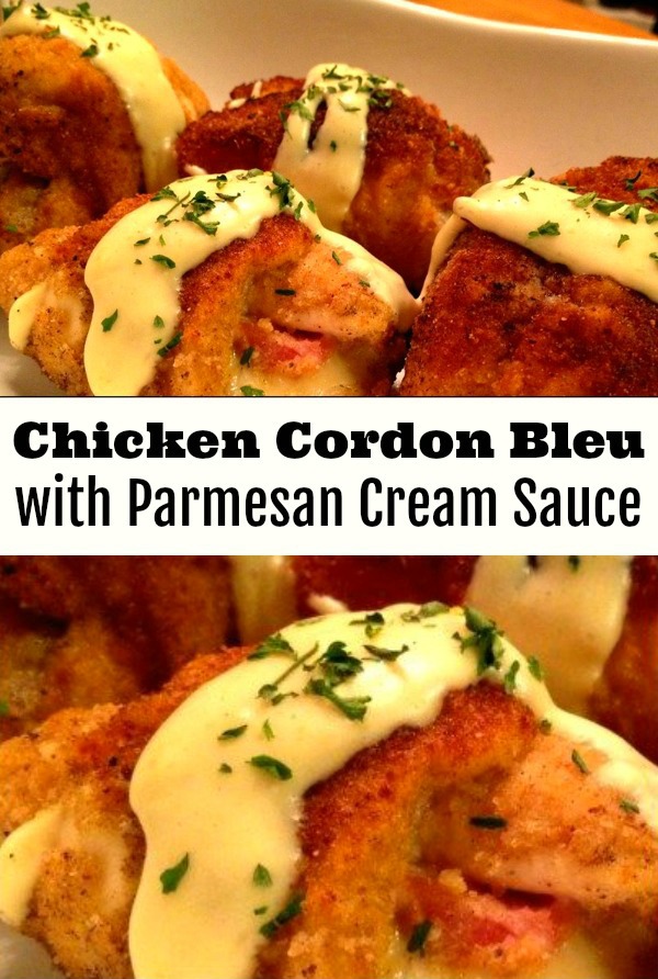 Chicken Cordon Bleu with Parmesan Cream Sauce - Aunt Bee's Recipes