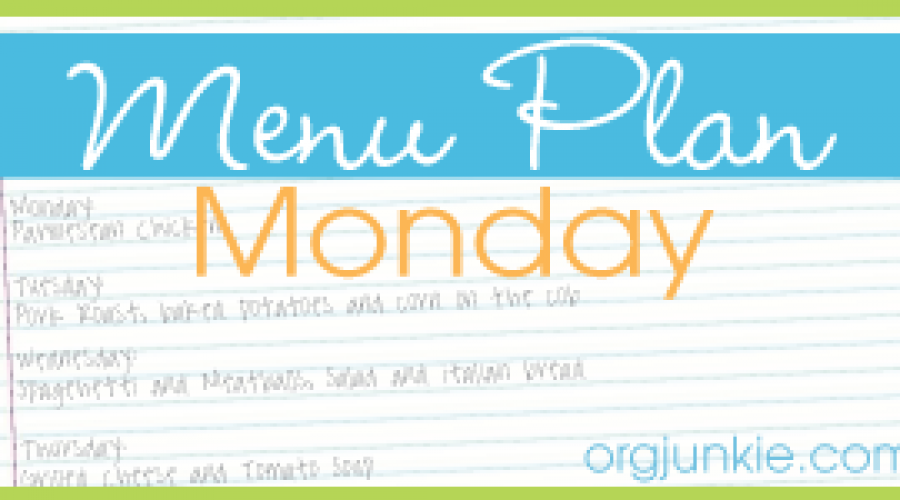 Menu Plan Monday for the week of December 30th