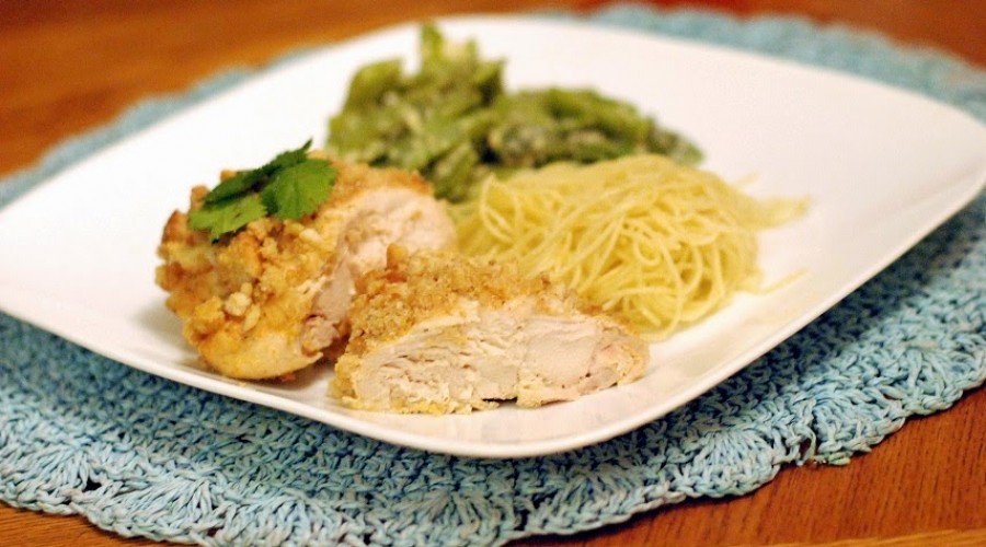 Garlic Crouton Baked Chicken Breast