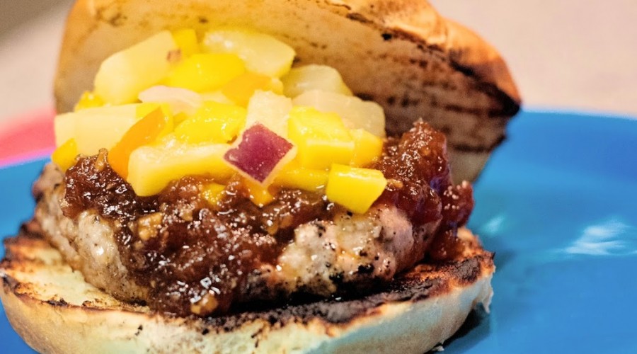 The Ultimate Island Pork Burger with Mango Salsa