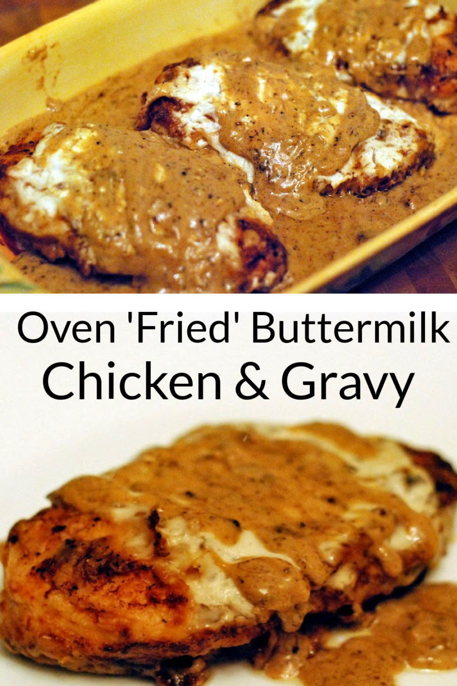 Oven Fried Buttermilk Chicken & Gravy – Aunt Bee's Recipes