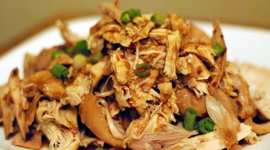 Slow Cooker Bourbon Pulled Chicken