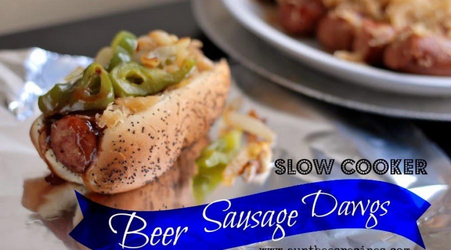 Slow Cooker Beer Sausage Dawgs