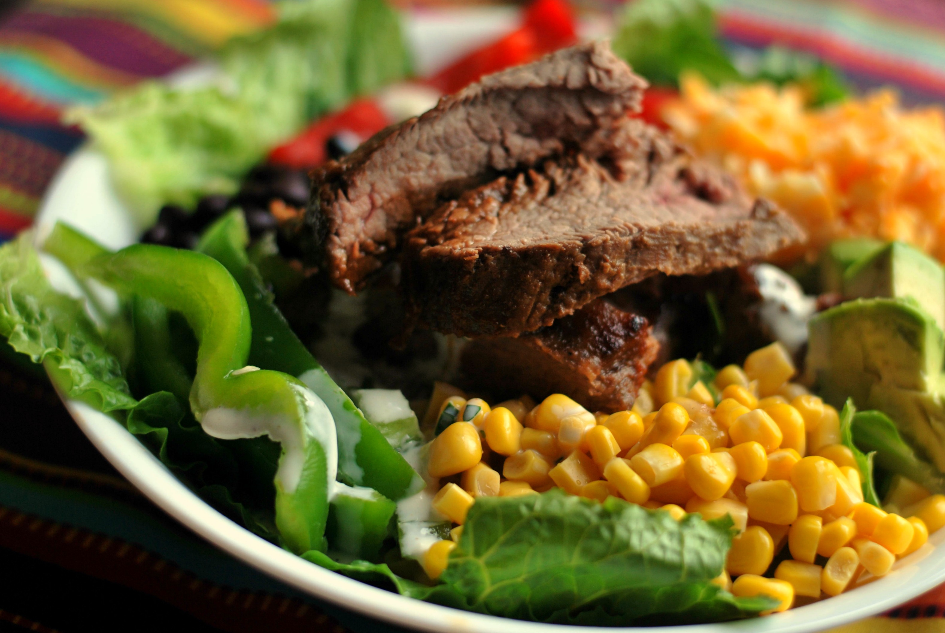 Southwest Steak Salad with Cilantro-Lime Buttermilk Dressing