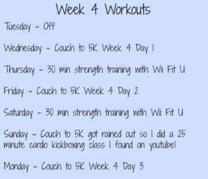 This Busy Bee’s Workouts: Week 4 - Aunt Bee's Recipes