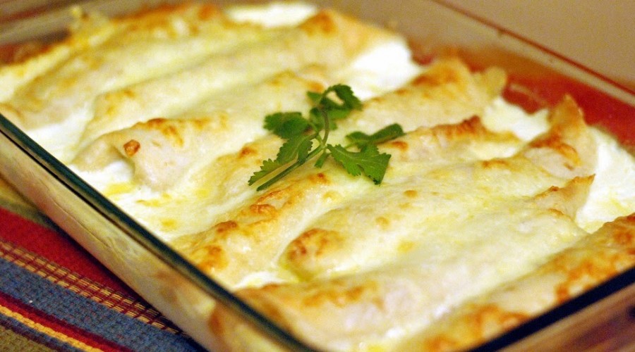 Caramelized Onion & Cream Cheese Turkey Enchiladas