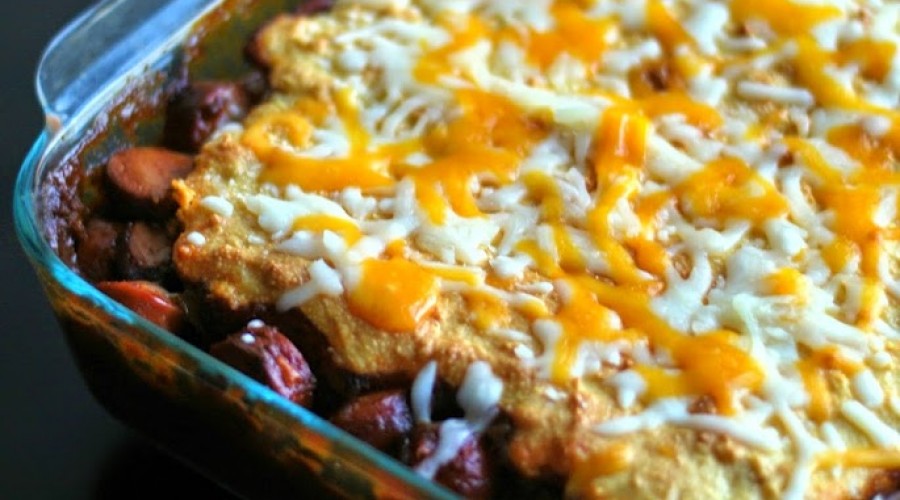 Chili Cheese ‘Corn Dog’ Casserole