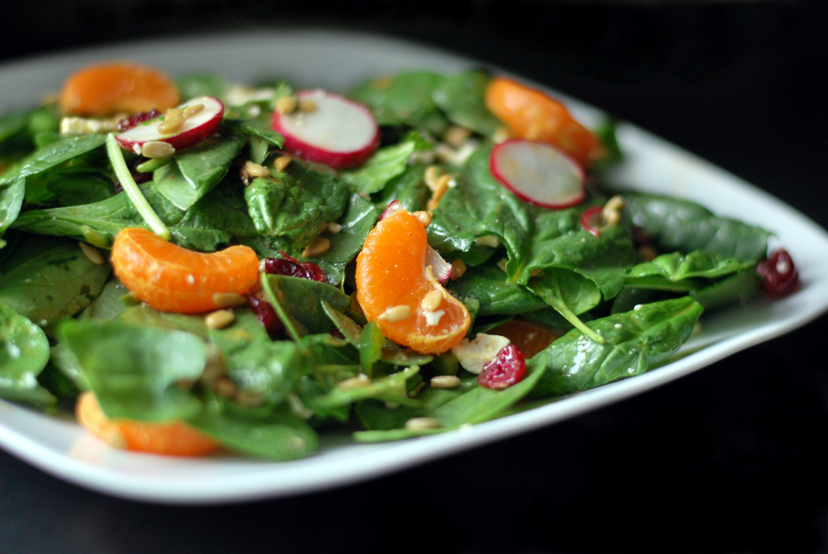Spinach, Clementine & Feta Salad with Honey-Lime Dressing