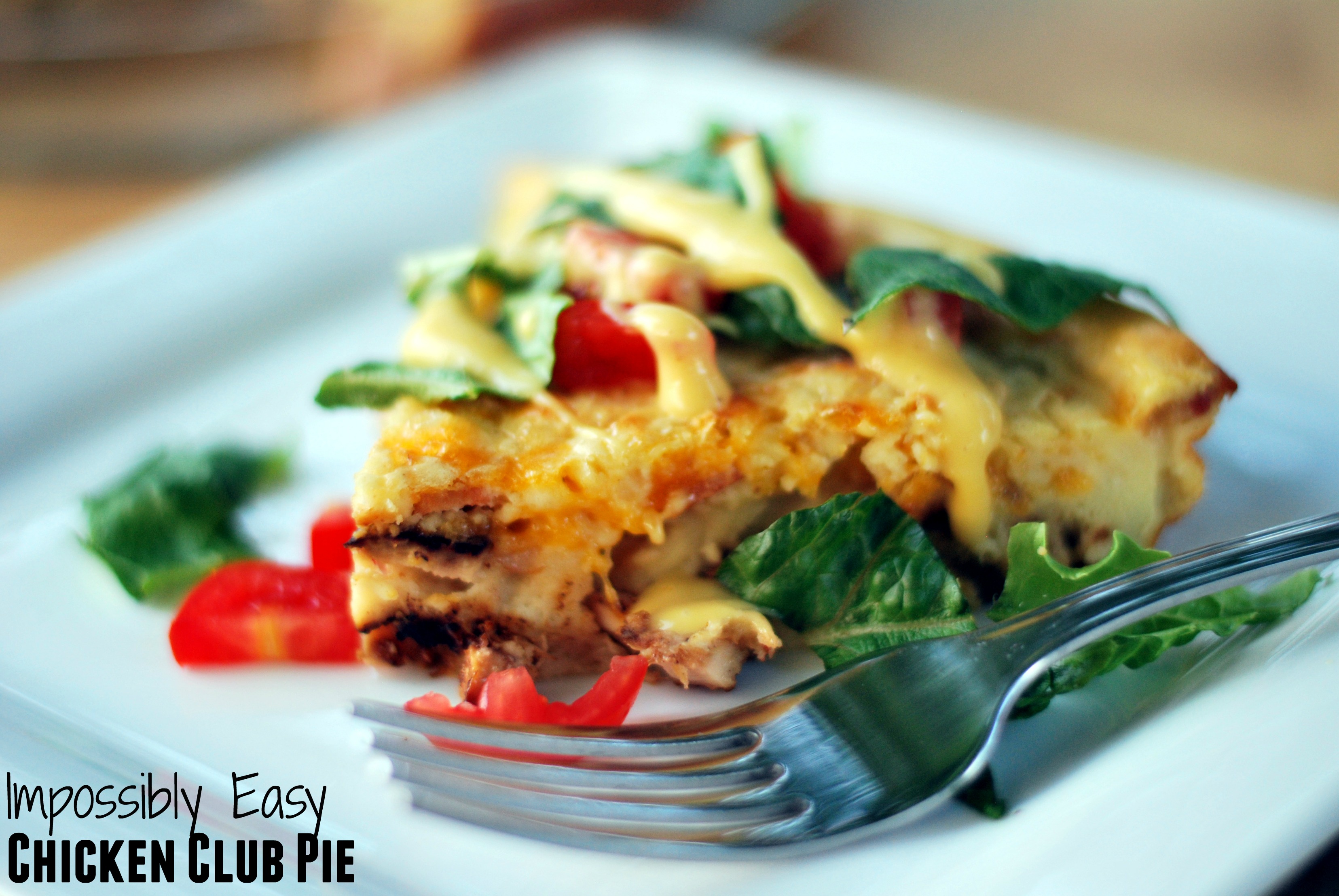 Impossibly Easy Chicken Club Pie