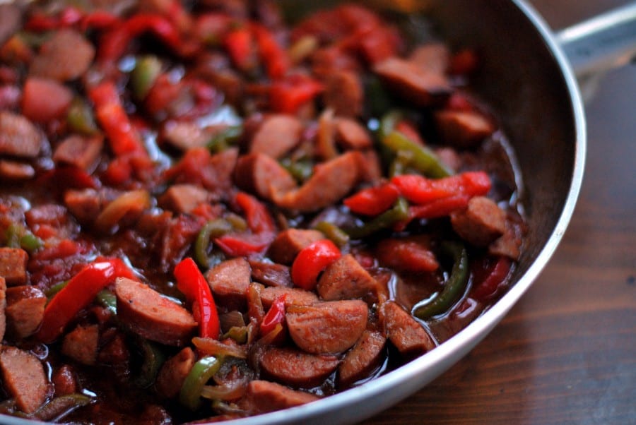 Skillet Sausage with Peppers & Onions – Aunt Bee's Recipes